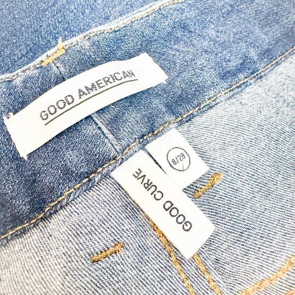 Good American Good Curve Med Wash Denim Jeans GCS113T Size 8 /29 - Picture 6 of 8